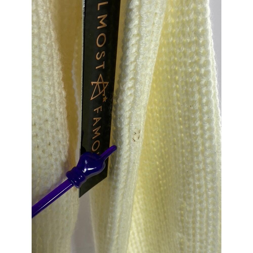 ALMOST FAMOUS Women’s Cream Cable Knit Crewneck Long Sleeve Sweater SZ L - Picture 6 of 11